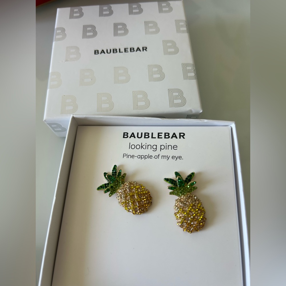 Baublebar pineapple stud statement earrings - Picture 3 of 3
